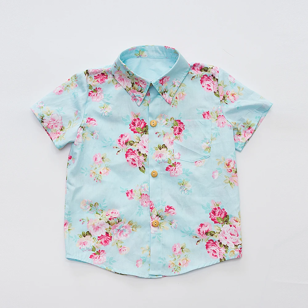 

My little one Fancy Baby Boys Clothes 2019 Summer Floral Printed Shirts for Baby