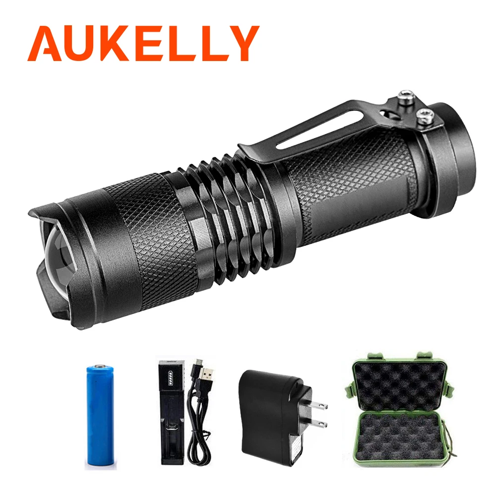 

Mini LED Flashlight 2000LM Q5 LED Torch Adjustable Focus Zoom Flash Light Penlight Waterproof AA 14500 Linterna For Outdoor Hot