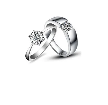 

Test Positive Solitaire Moissanite Lovers' Ring Solid 14K White Gold Ring Long-lasting Top Quality Anniversary Day Jewelry