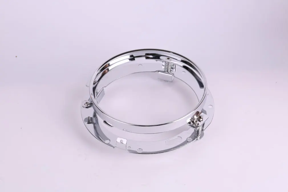 

7 Inch Stainless Steel Round LED Headlight Mounting Bracket Ring for Harley Built-in Strong Springs Chrome Plated