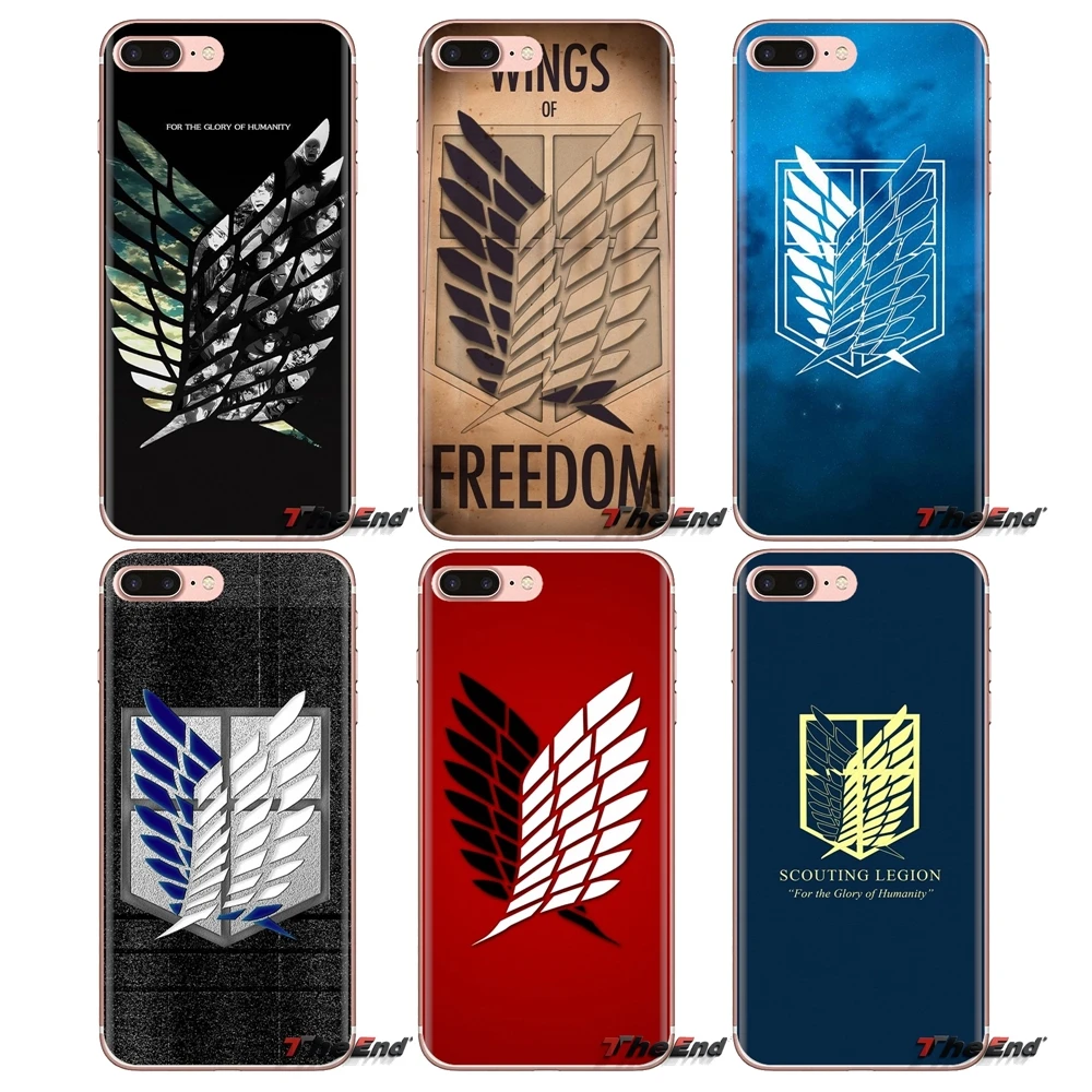 

For LG Spirit Motorola Moto X4 E4 E5 G5 G5S G6 Z Z2 Z3 G2 G3 C Play Plus Mini Anime Attack on Titan Wings Of Libert TPU Bag Case