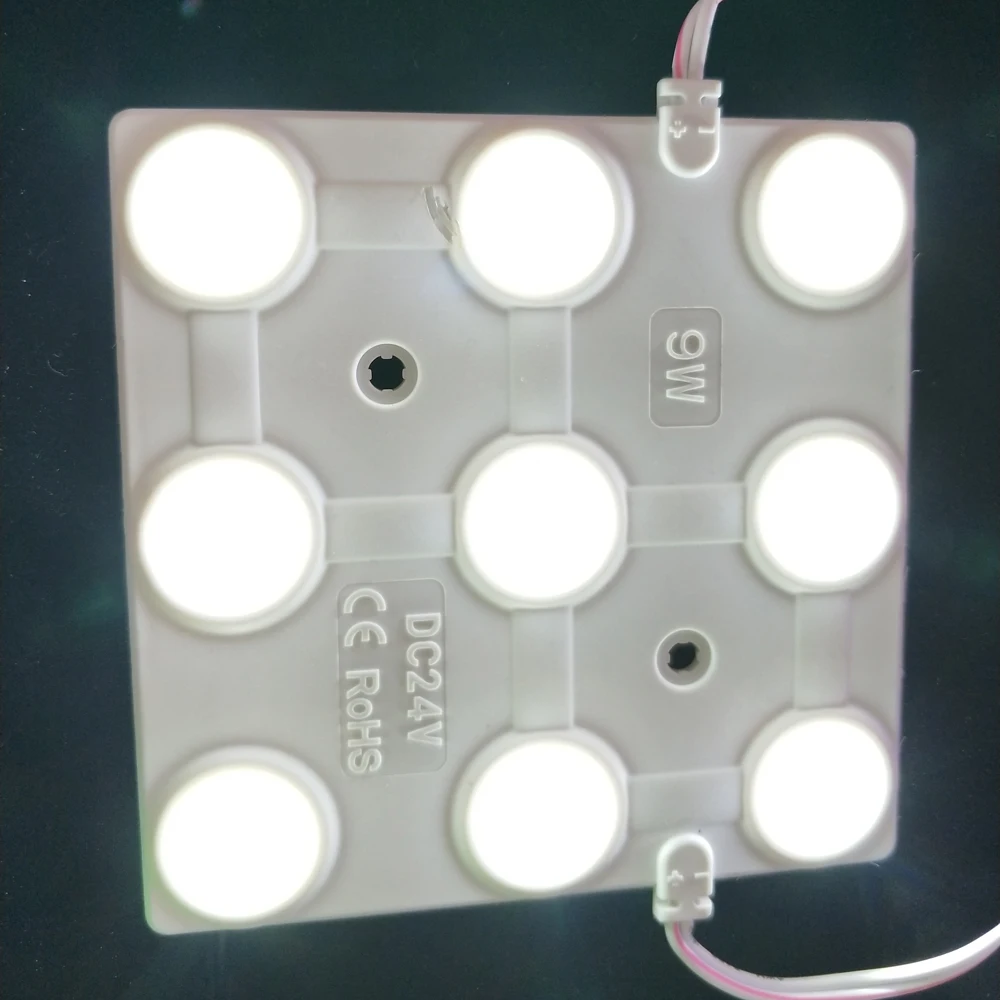 Светодиодный модуль с объективом 1 шт. DC24V 9 Вт 2835 SMD белый 13000K для надписей 108*108