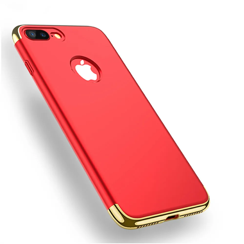 Luxury Gold Edge Simple and Solid Color Cases For Iphone 6s 6 7 Plus Plus For IPhone 8 X 6 6S