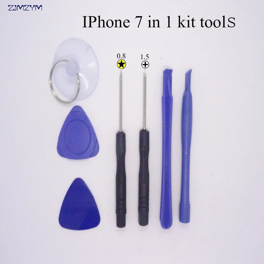 

7 in 1 Mobile Phone Repairing Tool Kit Spudger Pry Opening Tool LCD Repair Tools with 0.8MM\1.5MM screwdrivers for Iphone series