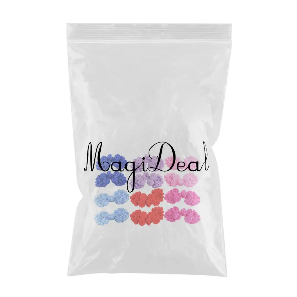 12pcs Chinese Knot Frog Buttons for Cheongsam Dress DIY Hair Accessories