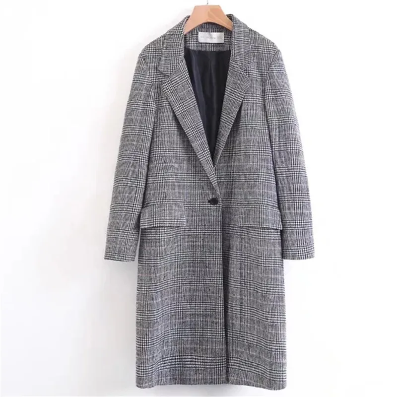 Mode Manteau Haute 2018 De Kaki Streetwear Élégant Longue Vêtements Laine Qualité Toyouth Nouveau Femmes Causalité Pardessus Lâche Vintage wStawq