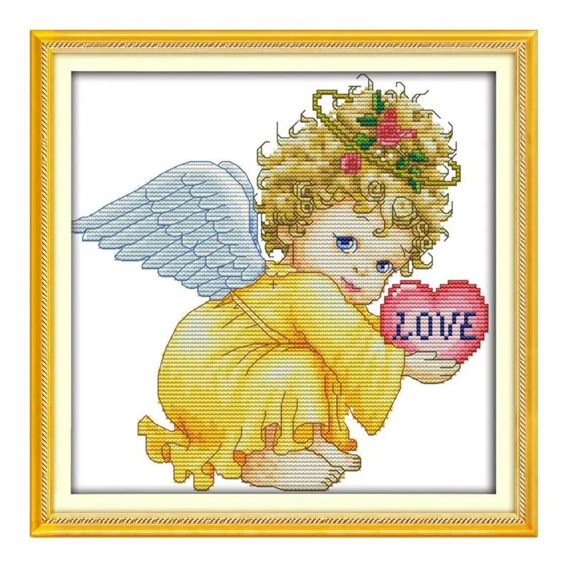 

Angel Baby Girl Handmade Needlework Counted 14CT Printed Cross Stitch Embroidery Kit Set Home Decoration