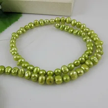 Уникальный жемчуг ювелирный магазин, зеленый цвет AA 4-5 мм барокко Shaper Подлинная пресноводного жемчуга свободные шарики, 14 дюймов один полный прядь