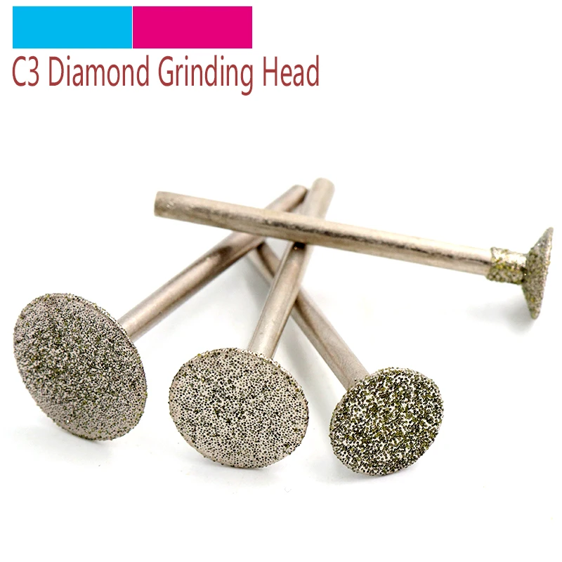 

5pcs 2.35/3mm Shank Diamond Grinding Head Burr For Stone Glass Ceramic Jade Carving Agate Emerald Carving Tool C3 Needle