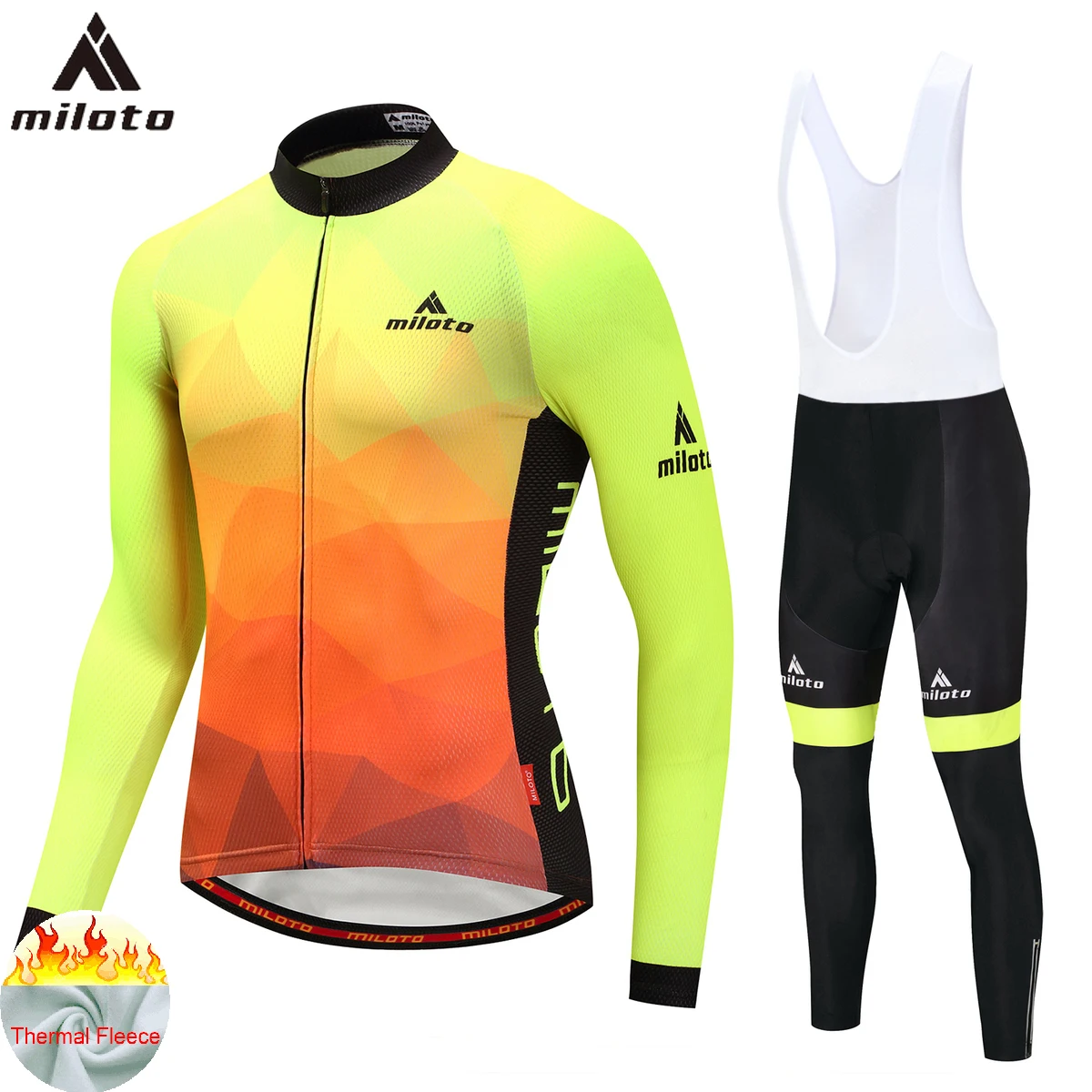 

MILOTO Thermal Fleece Winter Cycling Clothing Man Fluorescence 2018 Bicycle Downhill MTB Trousers GEL