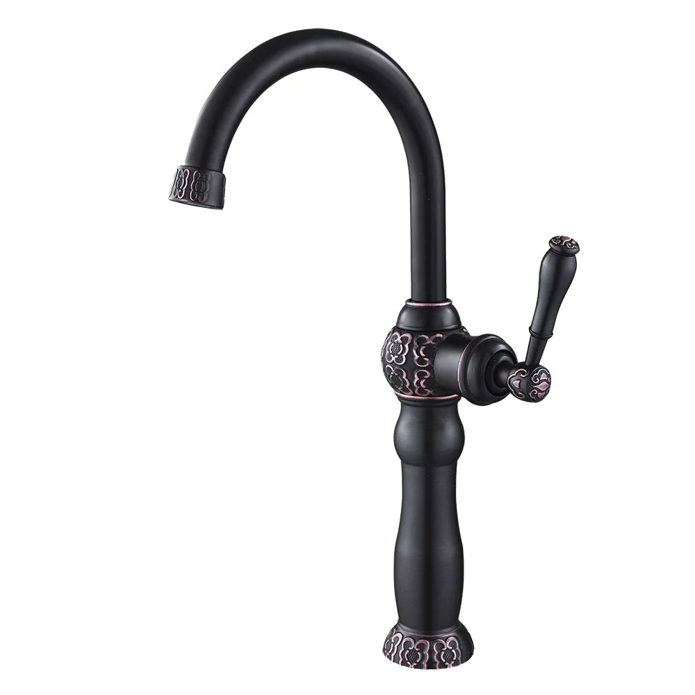 

Gold Color 6" Bathroom Faucet Lavatory Sink Basin Vessel Faucets Mixer Taps Single Handle