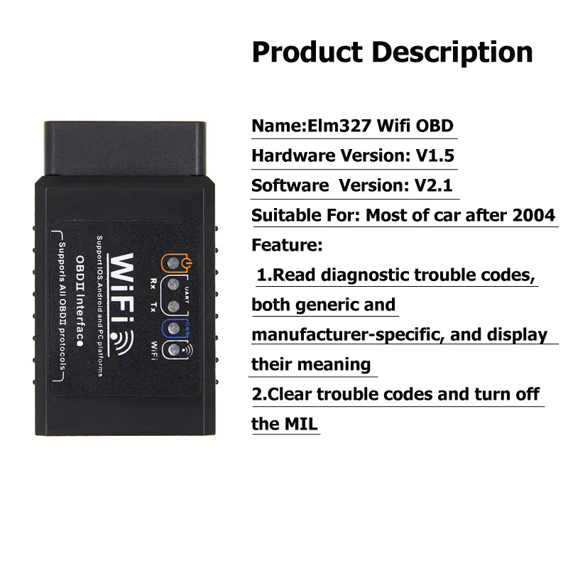 Elm327 Wi-Fi OBD2 V1.5 аппаратный диагностический сканер для автомобилей Smart Scan Tool Elm 327 Wifi OBD подходит для устройств IOS Android