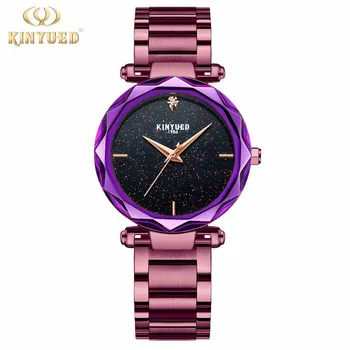 

KINYUED Elegant Women Watches Purple Rose Gold Luxury Ladies Watch Bracelet Quartz Movement Water Resistant Fashion Montre Femme
