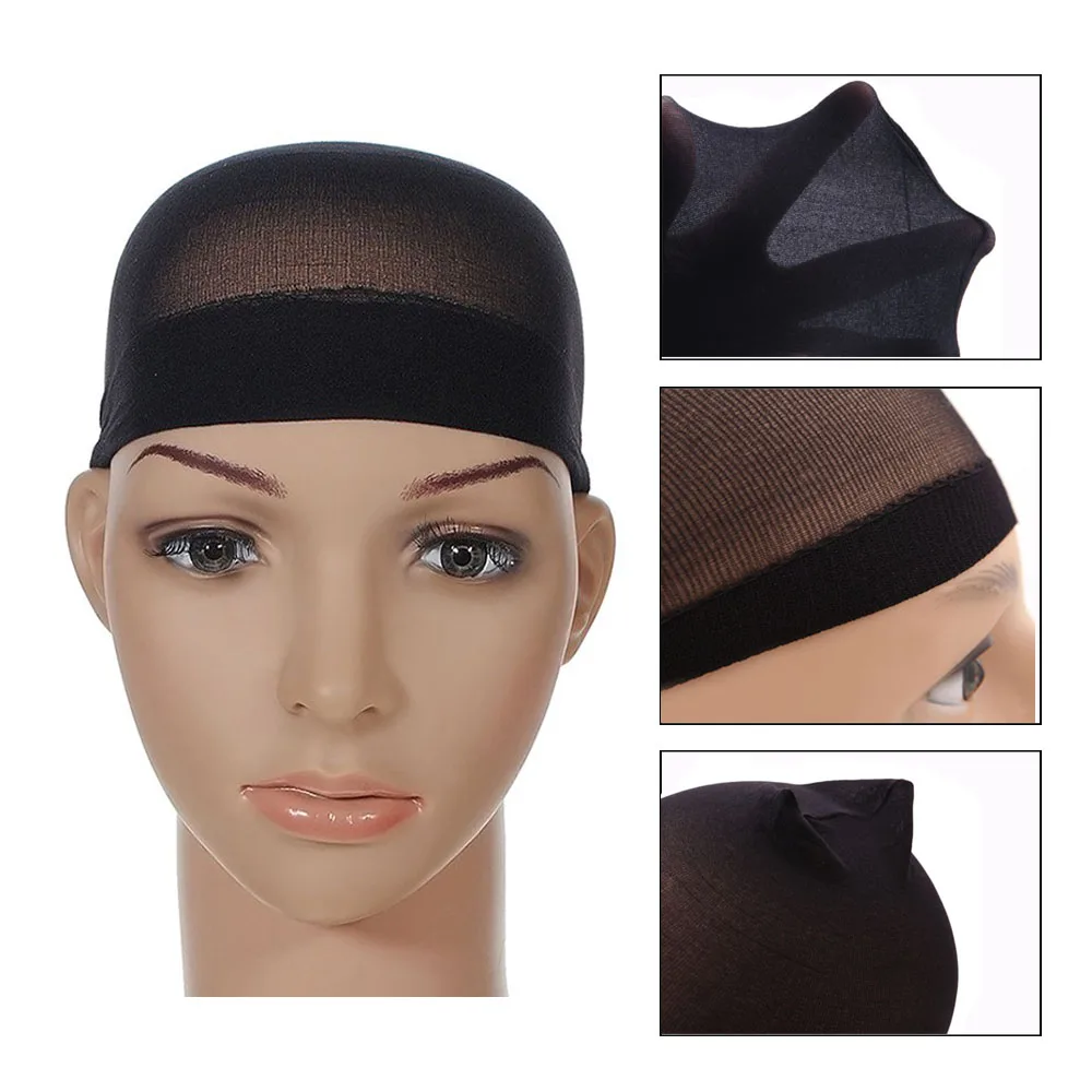 OLD STREET 1set Wig Cap Soft and Comfortable Unisex Stocking Wig Hairnet Cap Snood (Skin Color or Black Color )