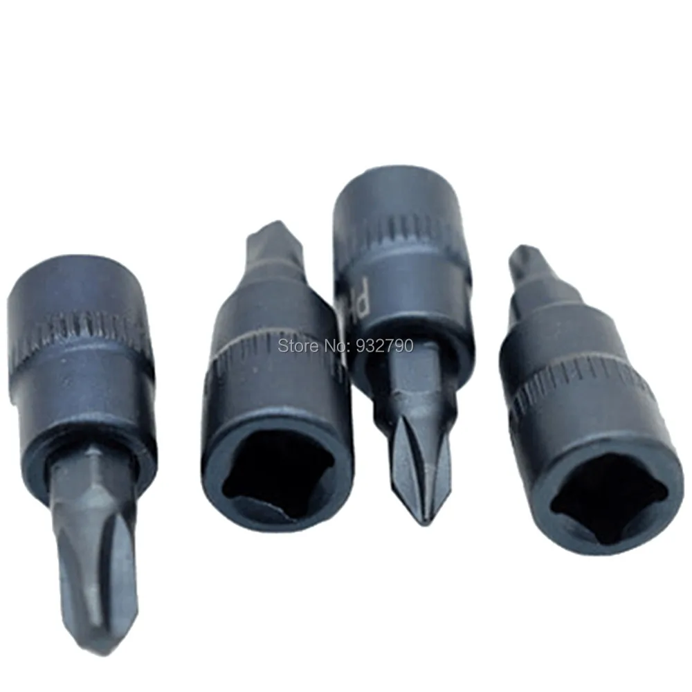 4pcs 1/4" Square Drive Socket Bit Philips Screwdriver Bits PH0 PH1 PH2 PH3 Philips Screw Driver