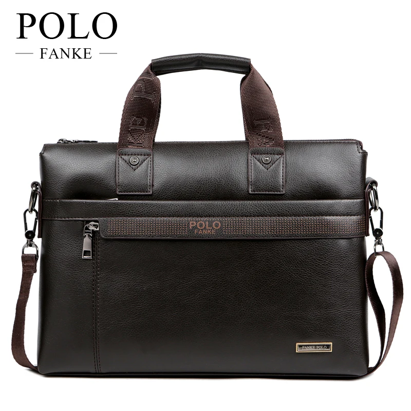 FANKE POLO Leather Handbags Mens Business Briefcases Man Vintage