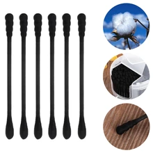200 шт. активированный черный Антибактериальный ватный тампон для носа, ушные палочки, двойной инструмент для очистки головы, женский макияж, ватные бутоны