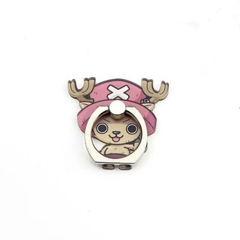 Anime One Piece Figure Luffy Straw Hat Sanji Metal Finger Ring Stand Holder for Mobile phone Creative Cartoon Sticker Bracket