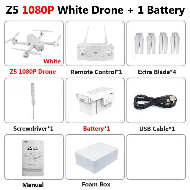 SJRC Z5 Профессиональный складной Дрон с камерой 1080 P HD gps 5G Wifi FPV оптический поток Радиоуправляемый квадрокоптер Вертолет игрушки SG106 E58 - Цвет: White 1080P 1B Foam