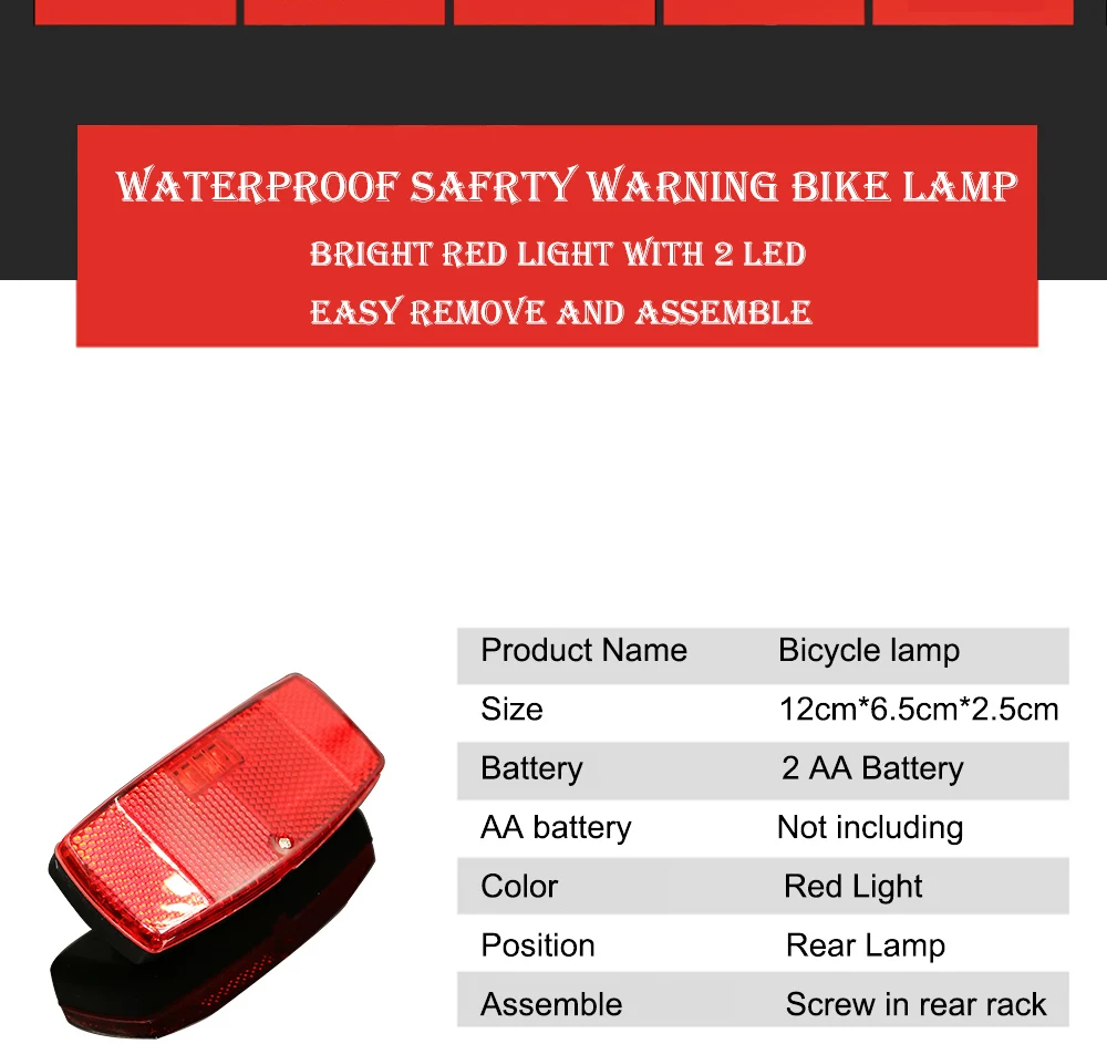 Clearance JS Leds Red Bicycle Rear Light Bike Rear Rack Light Lamp Battery Cycling Bicycle Accessories MTB Led Bike bisiklet aksesuar 2 Clearance JS Leds Red Bicycle Rear Light Bike Rear Rack Light Lamp Battery Cycling Bicycle Accessories MTB Led Bike bisiklet aksesuar 2