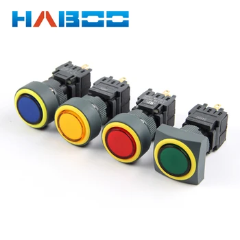 

HABOO dia.16mm waterproof electrical push button switch 3NO+3NC self-locking switch 5A 250V IP65