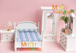A01-X223 одежда для малышей подарок игрушка 1:12 кукольный домик Мини Мебель Миниатюрные rement-белого цвета мебель для спальни 4 шт./компл