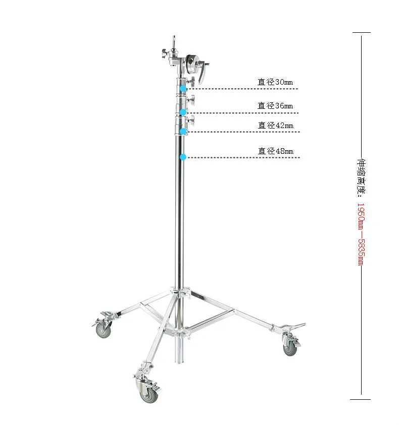 580 см из нержавеющей стали, подставка для кино и телевидения реклама лампы стоят колеса штатив бабочка рама Тяжелая фотографии CD50