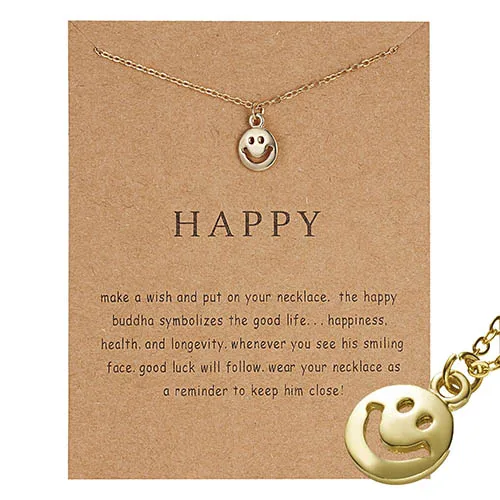 Крошечное круглое ожерелье для Женская Золотая цепочка счастливый вильчатая рама сердце этнический Племенной медальон богемское Колье чокер с подарочной картой - Окраска металла: 5