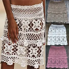 WOMAIL выдалбливают Мода сплошной цвет юбка для женщин богемный сексуальный пляж высокое качество Лидер продаж Женский 19MAR05