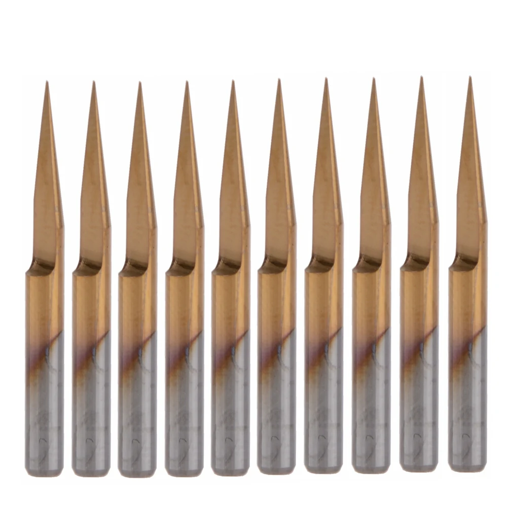 

10Pcs Titanium Multi-purpose 0.2mm 15 Degree CNC Router Tool Engraving Bits V-shape
