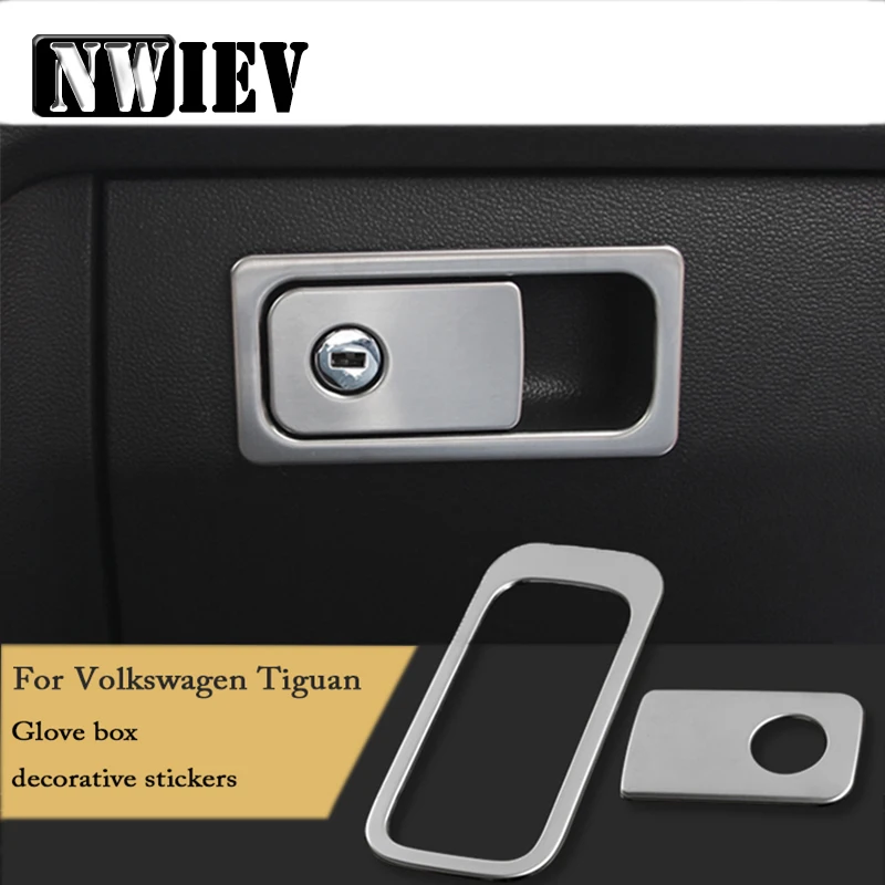 

NWIEV Car Sticker For VW Tiguan 2017 2016 2018 For Volkswagen Tiguan MK2 VW Tiguan Accessories Co-pilot Glove Storage Box Handle