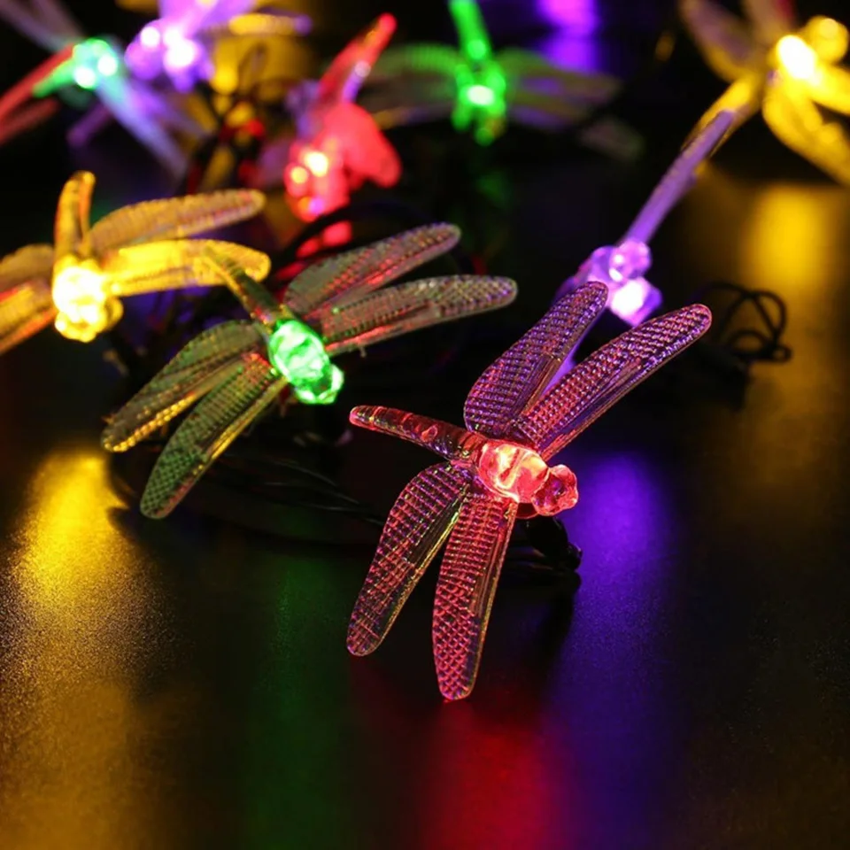 animal solar light dragonfly christmas decoracion string lights 20 led