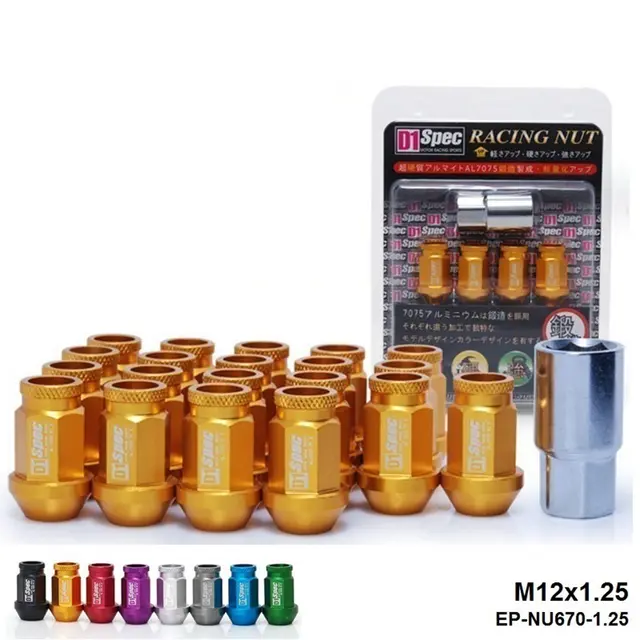 D1 Spec Jdm RACING WHEEL LUG NUTS M12 X 1.25MM 20PCS For Nissan Subaru