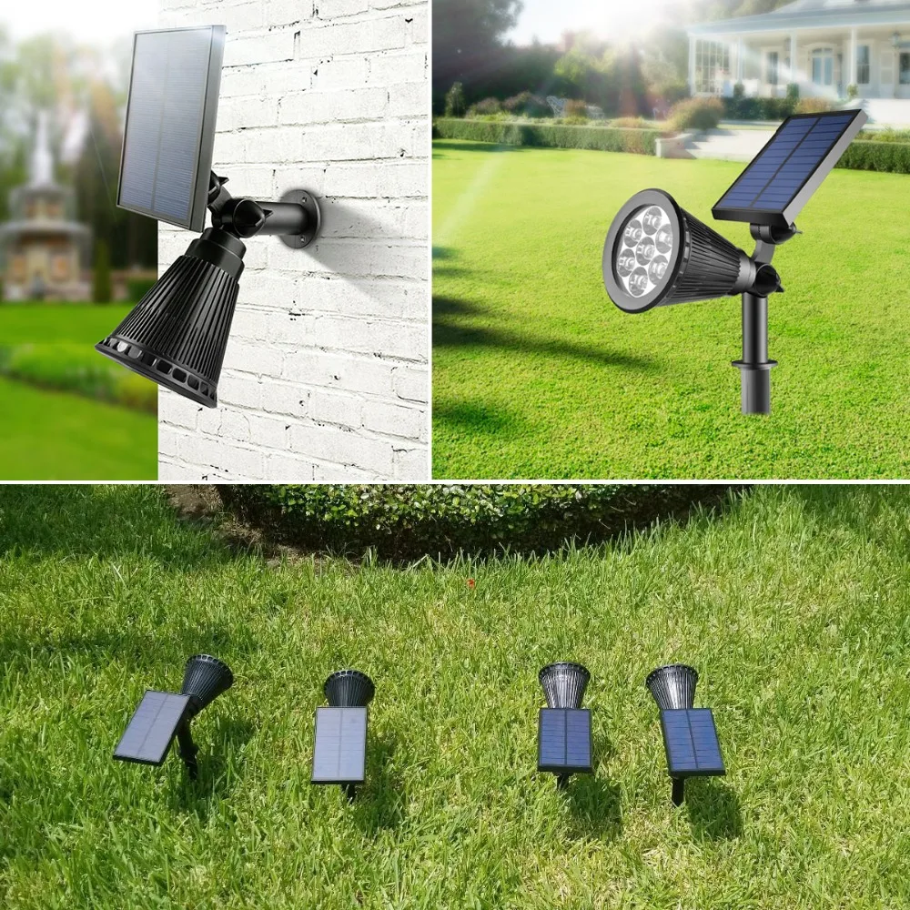 Солнечный Прожектор лужайка прожектор открытый сад 4/7 LED Регулируемый 7 цветов в 1