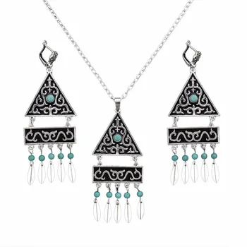 

Boho kolye Gypsy Choker Necklace Statement Collar Tassel Tribal Antique Necklaces & Earring Sets Turkish Jewelry Gift