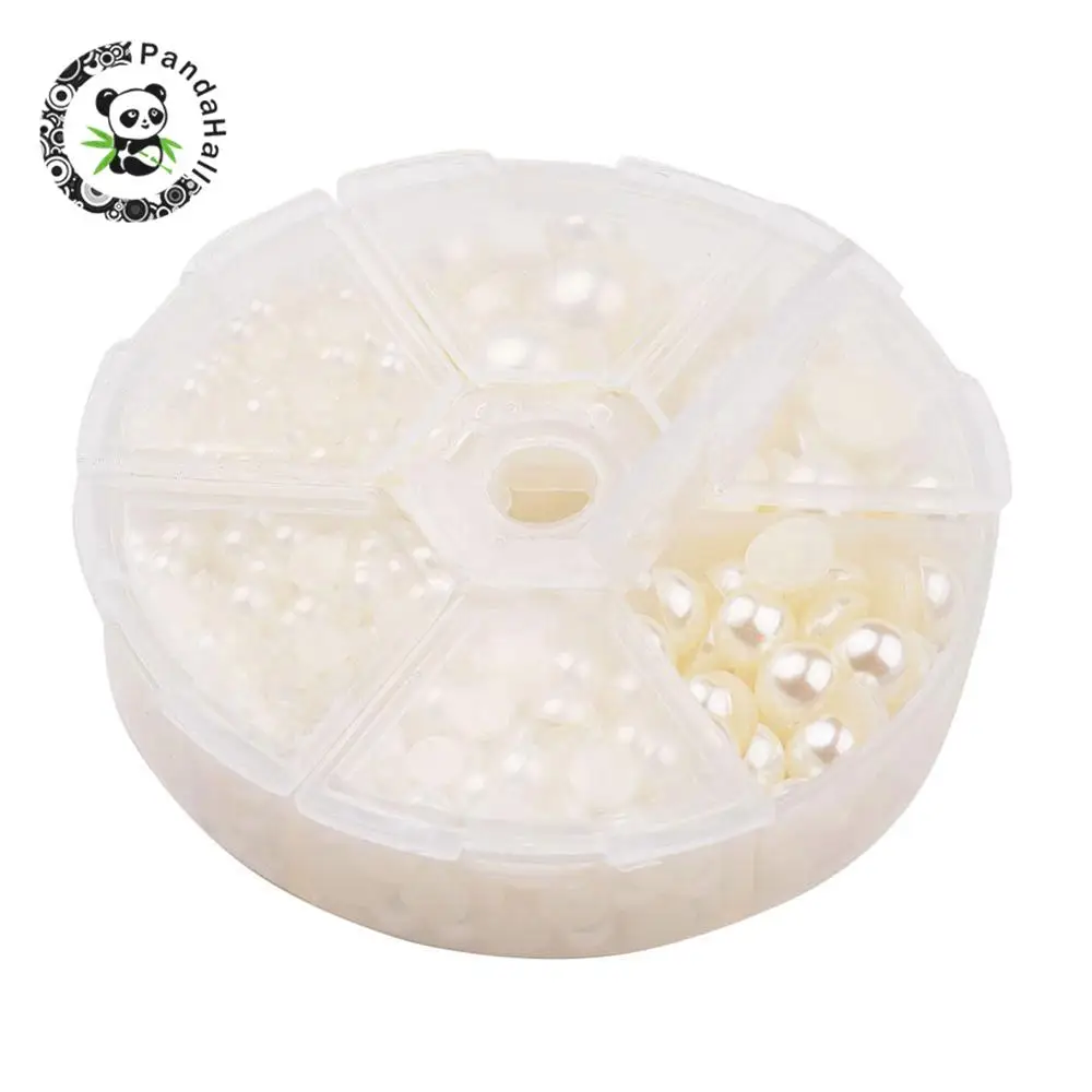 1 коробка полукруглые имитация жемчуга ABS Акриловые купольные Кабошоны Ювелирные
