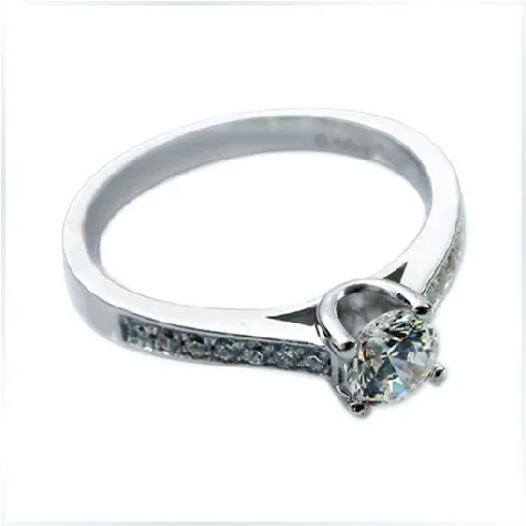 

Genuine 585 White Gold Pretty 0.5Ct Synthetic Diamonds Ring Valentine Birthday Gift Top Quality Fulfilling Engagement Rings
