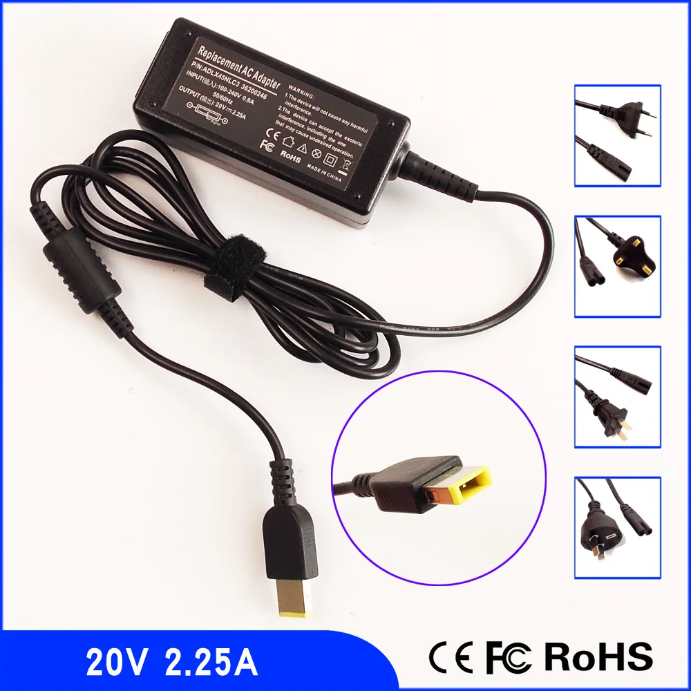 20V 2.25A Laptop Ac Adapter Charger for Lenovo Ideapad G40-30 G40-45 G40-70  G40-70m G40-80 B41-30 B41-35 B41-80 E31-70 S21e-20