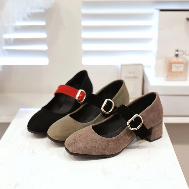 

Big and Small 31-48 Size 4 Colour New Spring Autumn Women's Pumps Women Shoes Square Toe Square heel 75-5