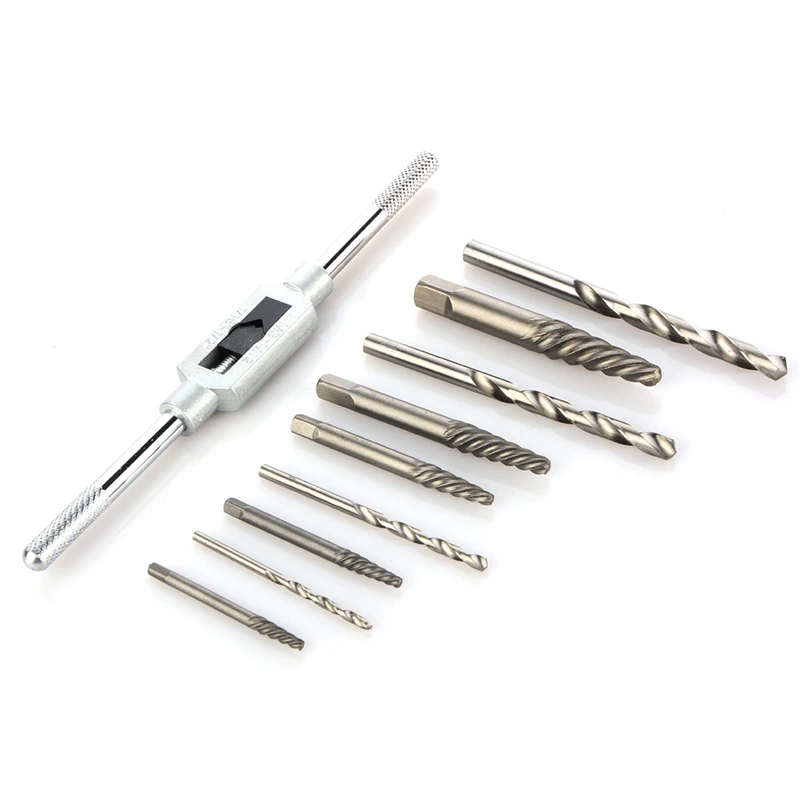  11Pcs Screw Extractor Tool Kit Drill Bit Set Hole Saw Used In Removing The Metal Damaged Screws Wit