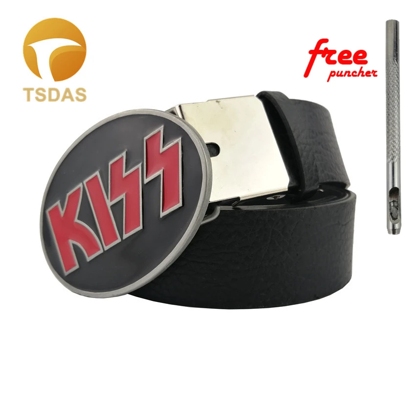 Новая овальная пряжка для ремня Kiss с черным покрытием модные мужские аксессуары