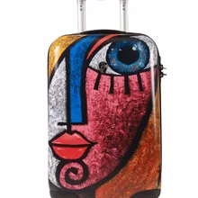 Фирменные чемоданы на колесиках, PC, масляная живопись, багаж, настраиваемый замок, коробка для посадки, harside багаж