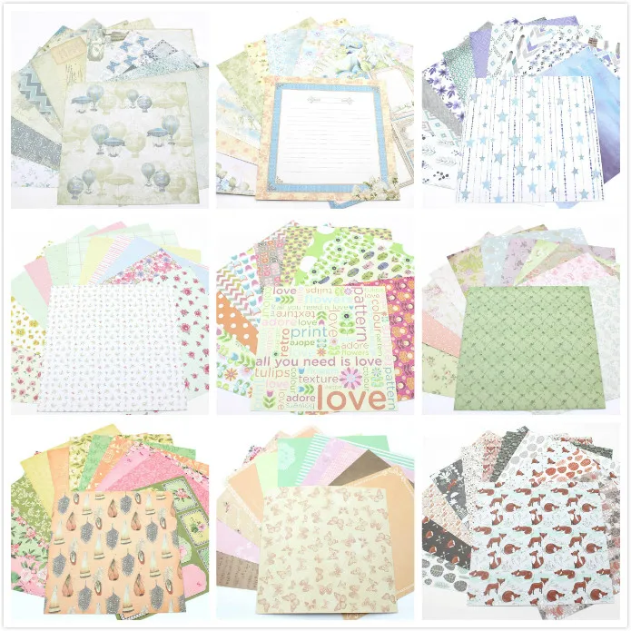 

YPP CRAFT 12pcs 6" Single-side Printed Mixed pattern creative papercraft art paper handmade scrapbooking kit set book