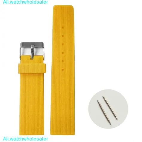 22mm Mango Yellow Silicone Jelly Rubber Ladies Men Watch Band Straps WB1071C22JB