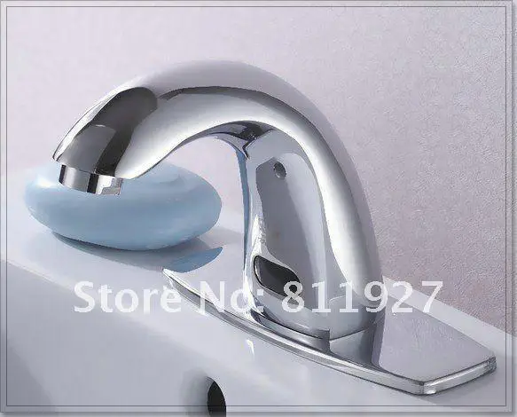 CE and ROHS certificate approved high hands infrared automatic sensor sense faucet tap mixer low price promotion water fall chro |