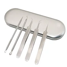 5 шт./компл. и черных точек очистки Extractor Набор инструментов из нержавеющей иголок для удаления угрей, прыщей, пинцеты для удаления угрей и комедонов, для лечения прыщей