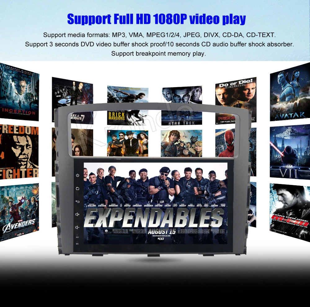 Flash Deal Krando Android 7.1 9" (no dvd) car audio navigation gps for Mitsubish Pajero 2006-2011 radio multimedia entertainment system 5