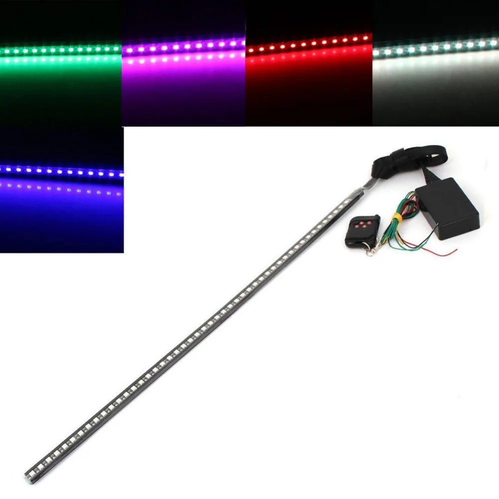 

New Waterproof 7 Color 48 LED RGB Scanner Flash Car Strobe Remote Knight Rider Light Strip Van Lamp Strips DC 12V 56cm