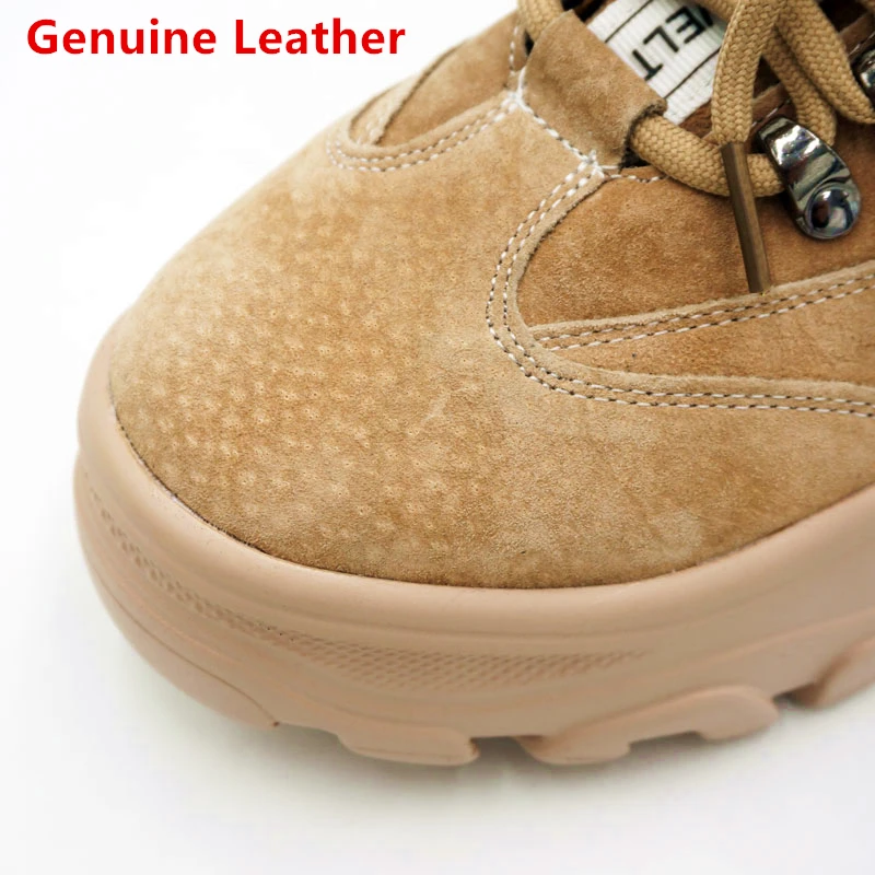 2019 Mode Militaires Cuir Femme Peluche Bottes Femmes D'hiver Chaud Noir Martin En Véritable Boots Sneakers De Newdiscvry forme Plate Chaussures khaki 6Y7fbgy