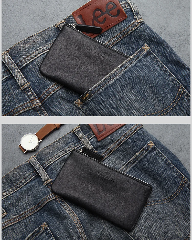 LANSPACE мужской кожаный кошелек, брендовый тонкий кошелек, модный дизайн, кошельки для монет, держатели